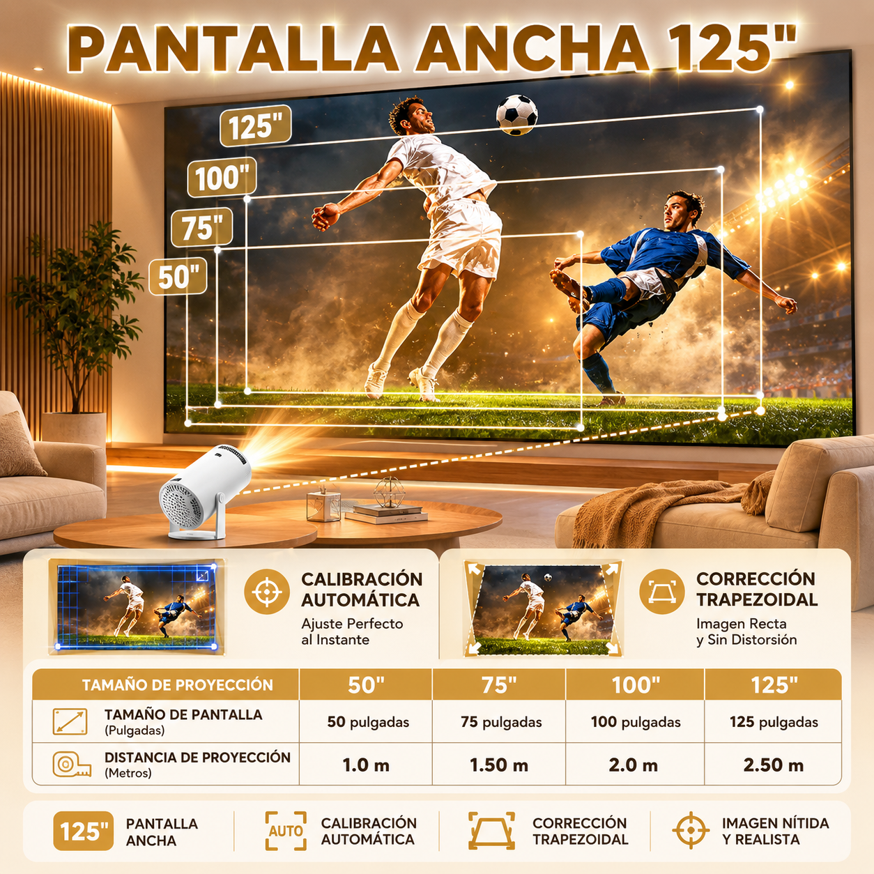 🎥 PROYECTOR 4K ORIGINAL DE 130 PULGADAS